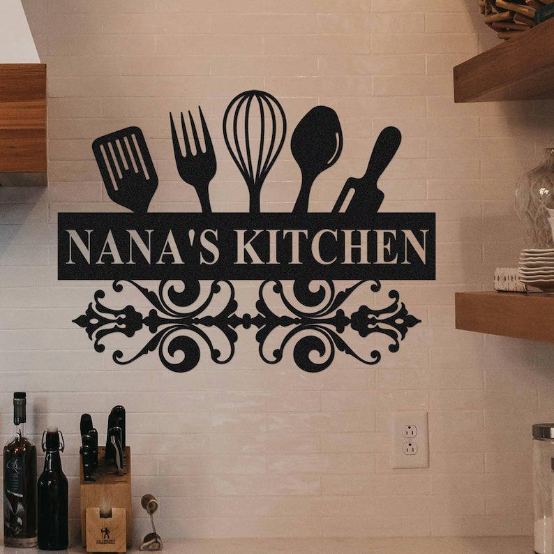 Custom Metal Sign for Kitchen,Personalized Kitchen Wall Decor,Metal Kitchen Sign,Kitchen Wall Art,Metal Cooking Decor,Metal Kitchen Gifts