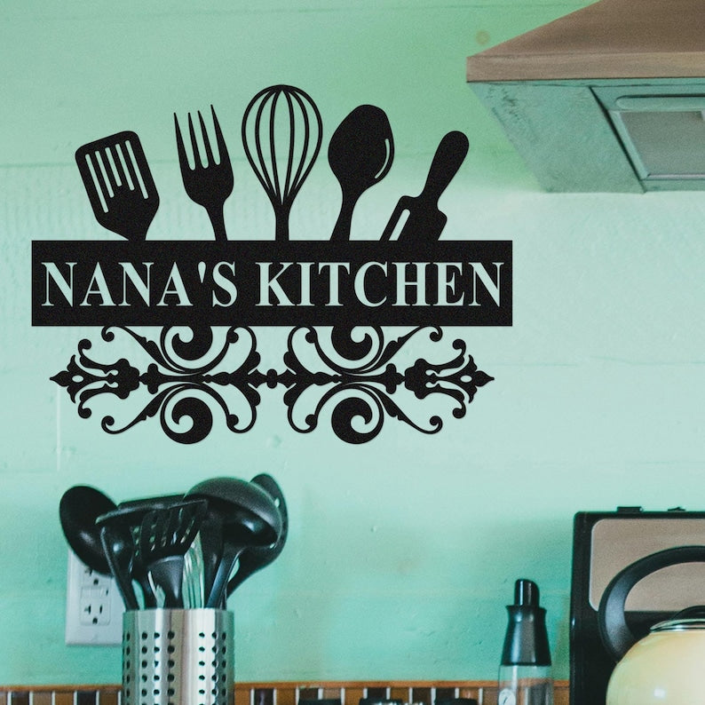 Custom Metal Sign for Kitchen,Personalized Kitchen Wall Decor,Metal Kitchen Sign,Kitchen Wall Art,Metal Cooking Decor,Metal Kitchen Gifts
