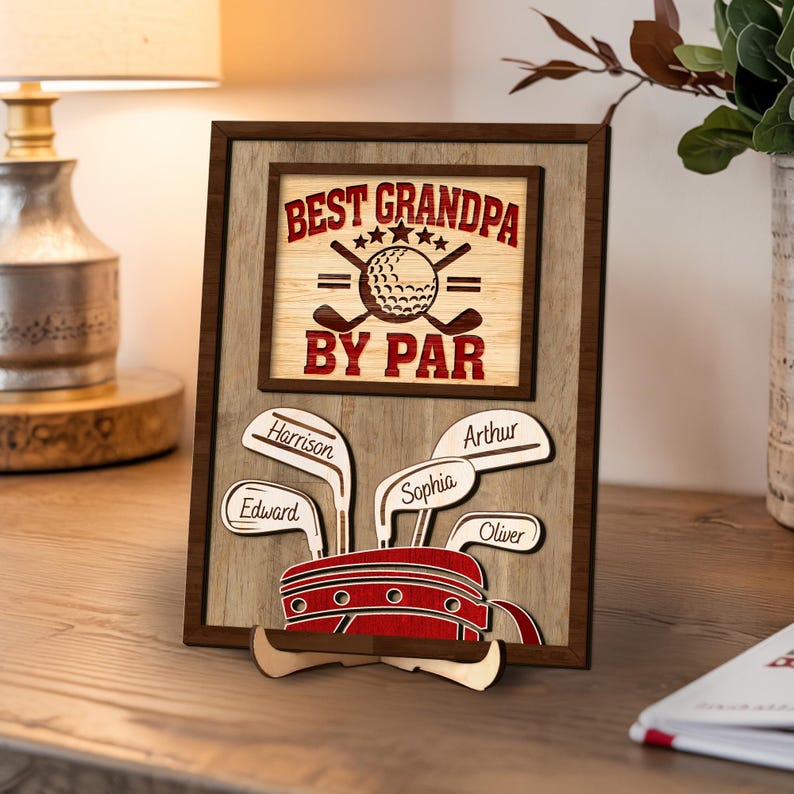 Personalized Fathers Day Gifts Golf, Grandpa Golf Sign, Best Grandpa by Par Fathers Day Golfing Gift, Gifts For Grandpa From Grandkids