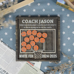 Personalized Basketball Shaker Wood Sign Gift for Coach, Thank You End of Season Coach Gifts, Appreciation Manager Gift from Basketball Team