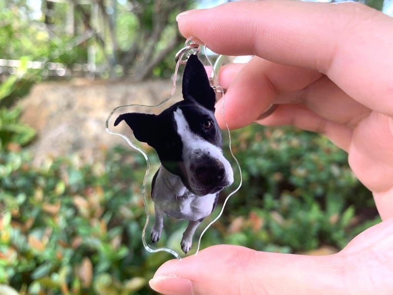 Personalized Pet Photo Acrylic Keychain, Custom Pet Memorial Gift, Dog Memorial Gift,Dog Keychain, Cat Keychain, Pet Photo Keyring