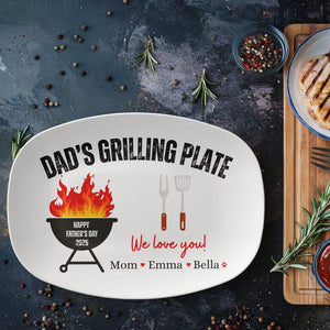 Personalized Grilling Plate Gift For Fathers Day 2025 Gift From Grandkids Custom Platter BBQ Grilling Gift Cook Daddys Grilling Serving tray