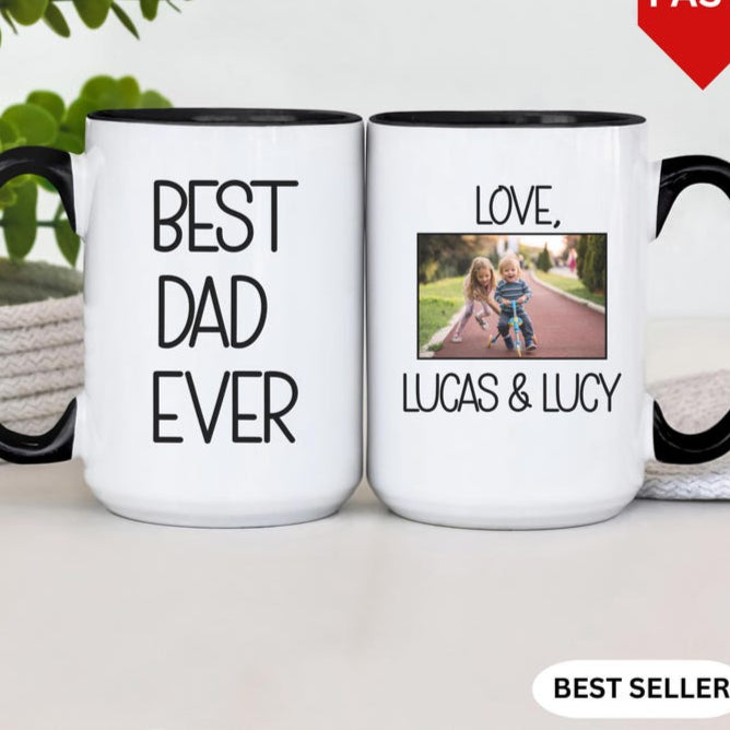 Best Dad Ever Mug, Personalized Photo Mug, Dad Birthday Gift, Fathers Day Gift, Baby Photo Gift, Mug with Picture, Dad Gift from Kids