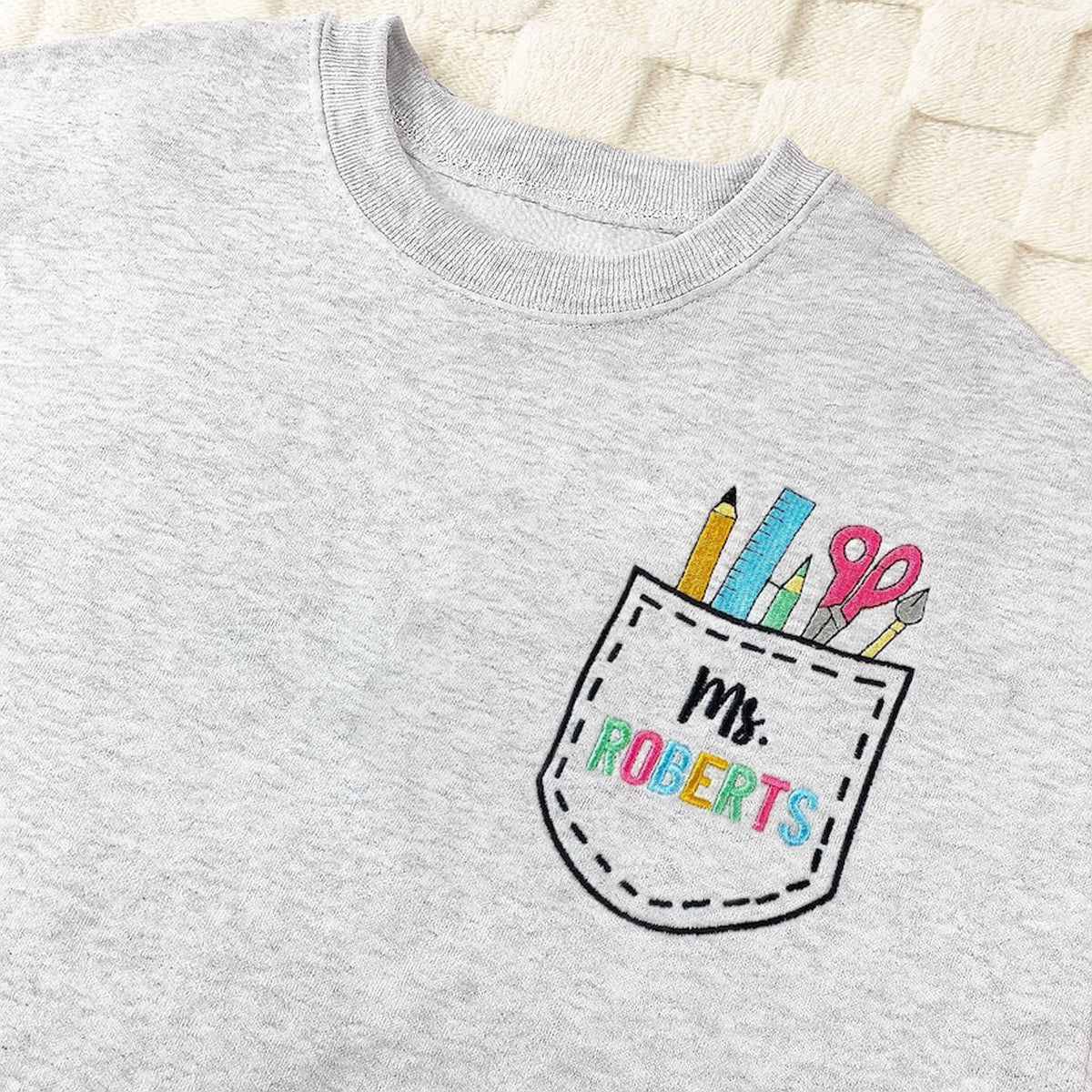 Personalized Teacher Name Embroidered Sweatshirt - Back To School Shirt - Gift Suggestions For Teachers Day -Teacher Gift il_794xN.6884768848_kssb3.jpg