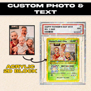 CUSTOM ANIME PHOTO Father's Day Card, Father's Day Gift for Grandpa, New Grandpa Gift, Dad Wallet Card, Game Dad Card, Super Hero Dad Gifts