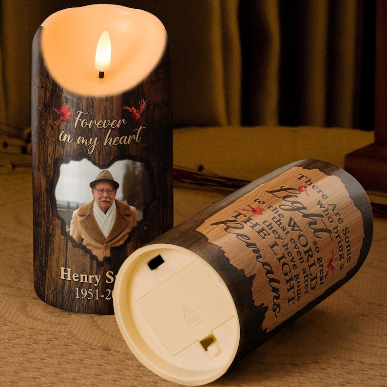 Custom Memorial Candle with Photo, Personalized Remembrance Candle, Memorial Gift, Sympathy Keepsake, In Loving Memory Candle