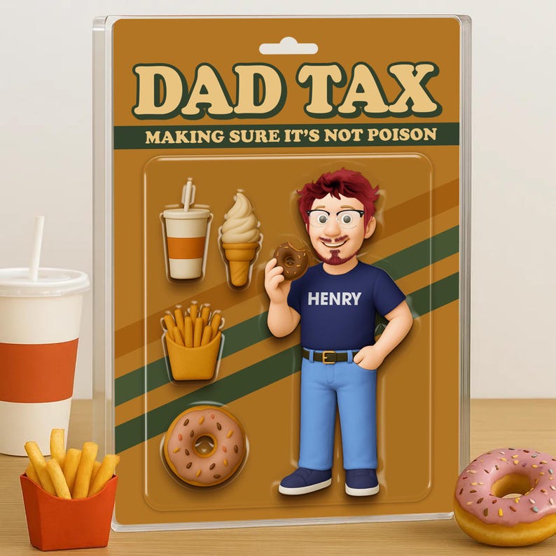 Dad Tax Making Sure It's Not Poison Custom Action Figure Personalized Acrylic Block Plaque, Funny Father's Day Gift for Dad, Grandpa