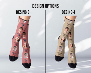 Custom Father's Day Photo Socks, Personalized Gift with Picture & Text, Funny Dad Gift from Kids or Wife