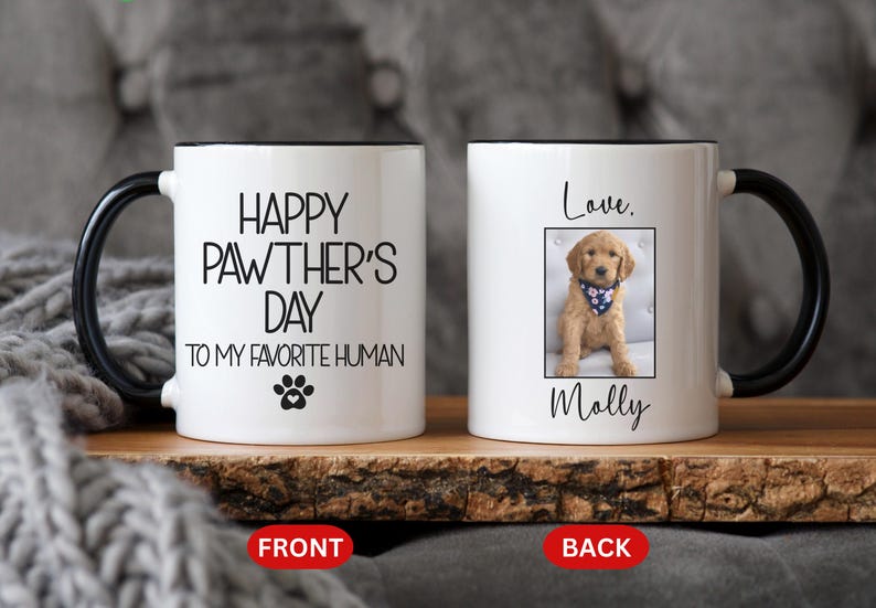 Father's Day Dog Dad Mug, Personalized Photo Mug, Cat Lover Mug, Fathers Day Gift, Pawther Day Mug, Mug with Picture, Best Fur Dad