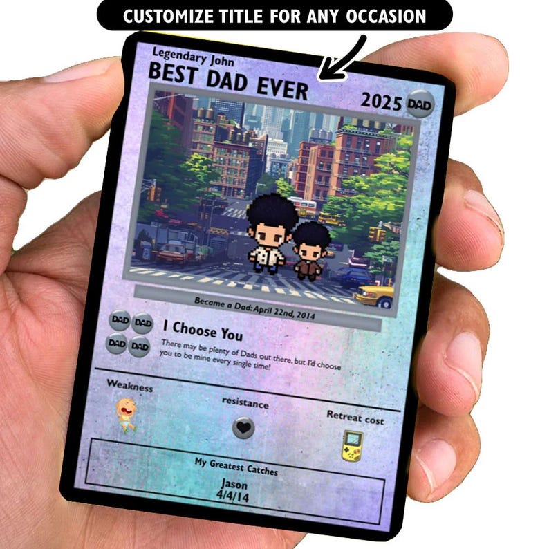 Personalized Poke Father's Day Card - Custom Gift for Dad - Personalized Father's Day Gifts - Father's Day Present - Dad Gifts