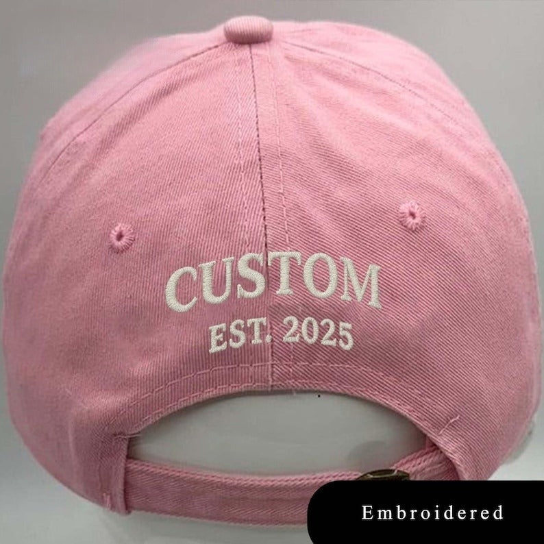 Embroidered Girl Dad Hat, Gift For New Dad Mom, Front & Back, Fathers Day Cap, Fathers Day Gift,Daddy Est,Gift For Dad,Baseball Hat,Dad Gift