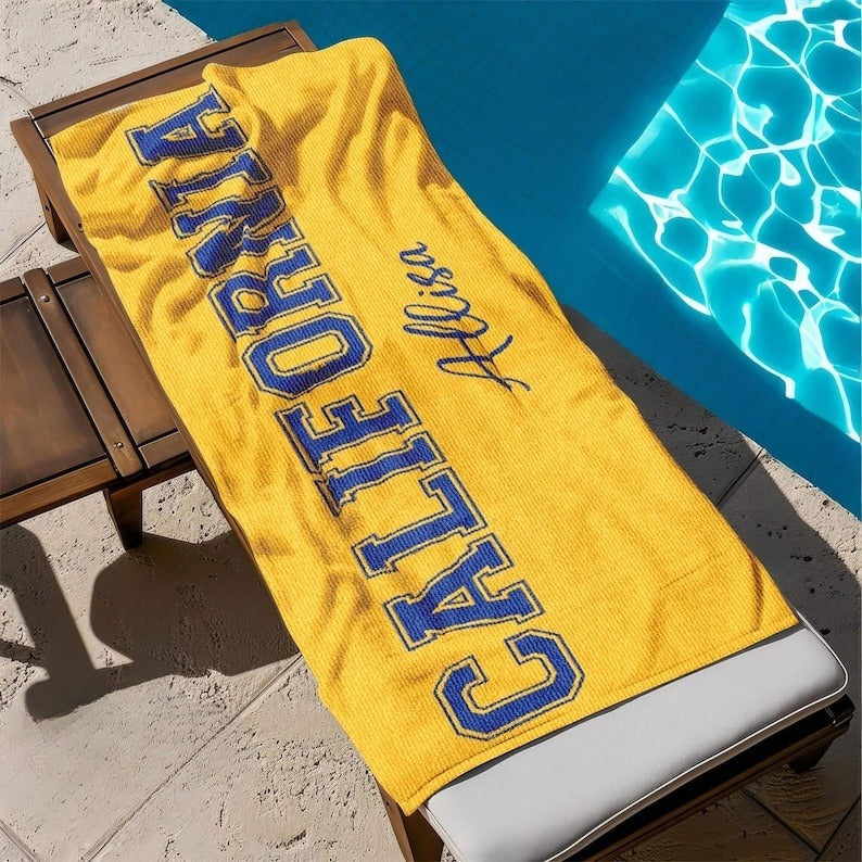 Custom College Beach Towel, Senior 2025, Graduation Gift, Baseball Team, Sorority Gift, School Spirit, School Spirit Custom University Towel