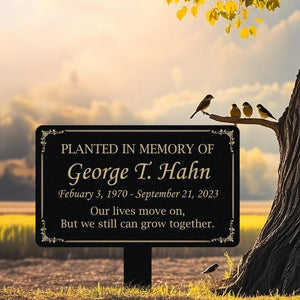 Personalized Memorial Tree Plaque with Stake, Sturdy Metal Garden Marker, Tree Sign, Remembrance Plaque-Multiple Colors, Tree Plaque Marker