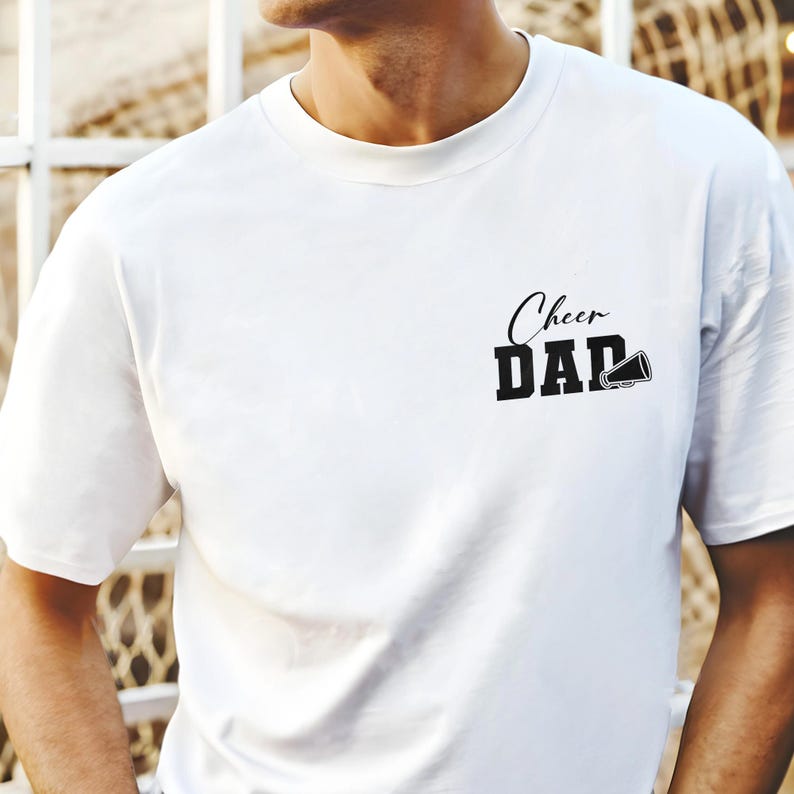 Cheer Dad Shirt, Custom Kids Name Cheer Dad T-Shirt, Cheer Dad Gift, Cheer Gift for Dad, Cheer Shirt for Dad, Sports Dad Tee