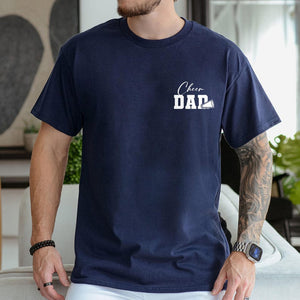Cheer Dad Shirt, Custom Kids Name Cheer Dad T-Shirt, Cheer Dad Gift, Cheer Gift for Dad, Cheer Shirt for Dad, Sports Dad Tee