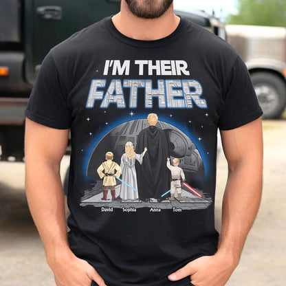 Personalized Gift For Father's Day, I Am Their Father Gift, The Force Is Strong With This Dad Tee, Father And Kids Shirt