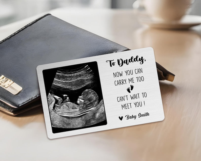 Baby Ultrasound Wallet Card for Dad, First Father's Day Gift for Dad, New Dad Gift from The Bump, Pregnancy Gift for Dad, Gift for Husband