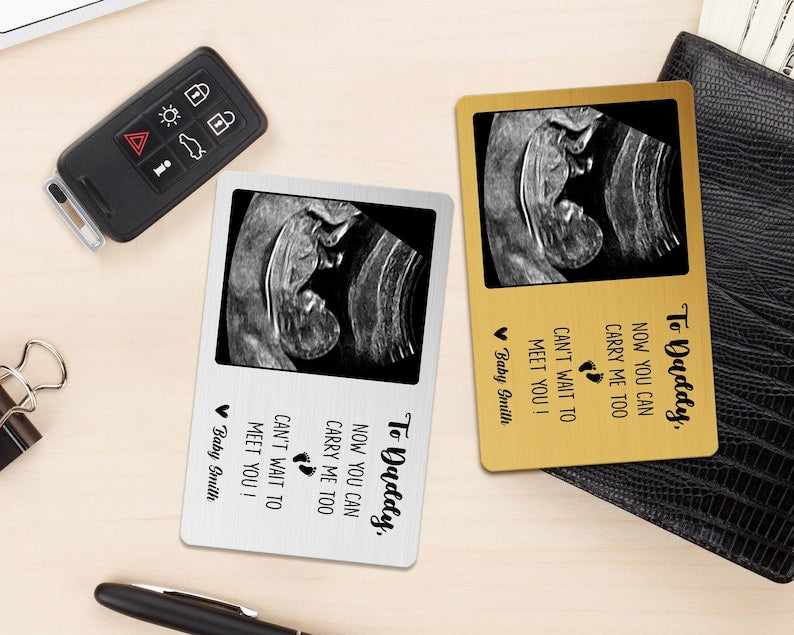 Baby Ultrasound Wallet Card for Dad, First Father's Day Gift for Dad, New Dad Gift from The Bump, Pregnancy Gift for Dad, Gift for Husband