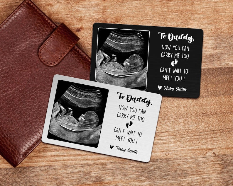 Baby Ultrasound Wallet Card for Dad, First Father's Day Gift for Dad, New Dad Gift from The Bump, Pregnancy Gift for Dad, Gift for Husband