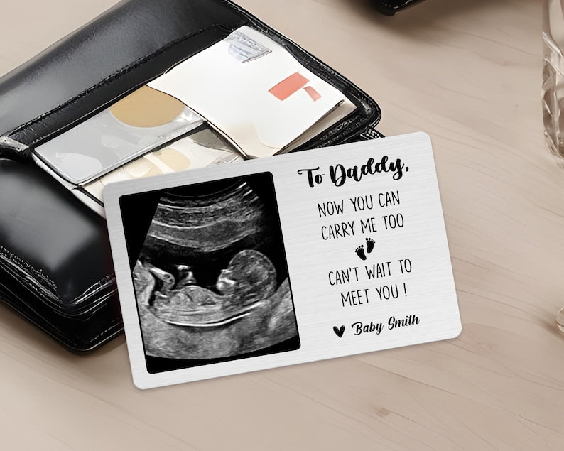 Baby Ultrasound Wallet Card for Dad, First Father's Day Gift for Dad, New Dad Gift from The Bump, Pregnancy Gift for Dad, Gift for Husband