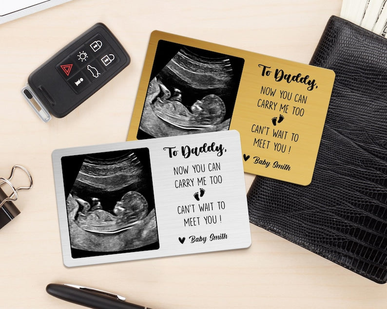 Baby Ultrasound Wallet Card for Dad, First Father's Day Gift for Dad, New Dad Gift from The Bump, Pregnancy Gift for Dad, Gift for Husband