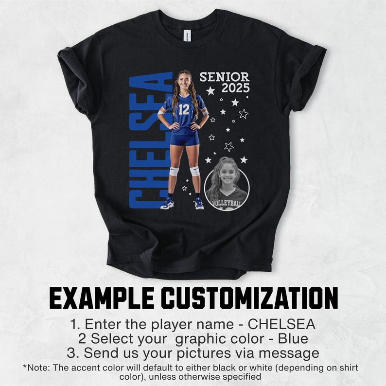 Custom Volleyball Senior Shirt, Personalized Photo TShirt, Volleyball Season Game Day Tee, Volleyball Mom T Shirt, Graduation T-Shirt Gift