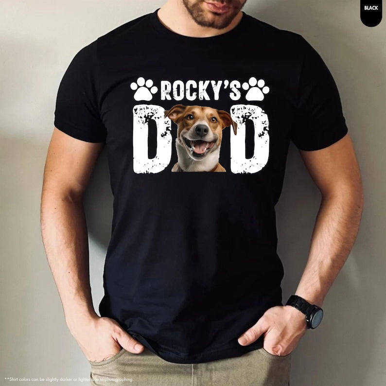 Custom Dog Dad Shirt, Custom Pet Photo Shirt,Dog Dad Gift,Personalized Dog Name Photo,Animal Lover Shirt,Gift For Dog Lover,Fathers Day Gift