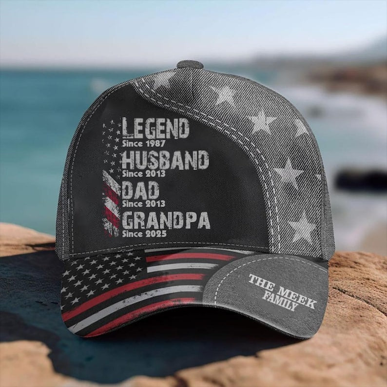 Personalized Legend Husband Dad Papa Since Father's Day Classic Cap, Custom Dad Hat, Gift for Him, Printed Cap for Men Husband Dad Papa
