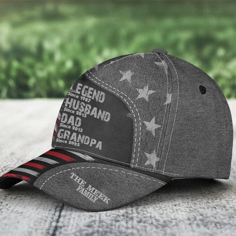 Personalized Legend Husband Dad Papa Since Father's Day Classic Cap, Custom Dad Hat, Gift for Him, Printed Cap for Men Husband Dad Papa