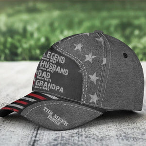 Personalized Legend Husband Dad Papa Since Father's Day Classic Cap, Custom Dad Hat, Gift for Him, Printed Cap for Men Husband Dad Papa