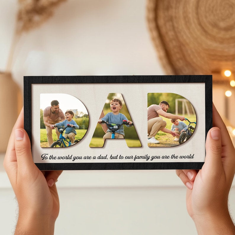Personalized Dad Photo Frame Gift, Custom Father's Day Photo Frame Gift, First Father's Day, Photo Sign for Dad, Gift for Dad, Grandpa Gift