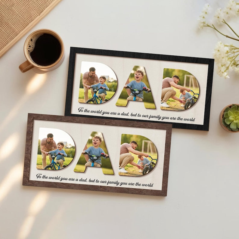 Personalized Dad Photo Frame Gift, Custom Father's Day Photo Frame Gift, First Father's Day, Photo Sign for Dad, Gift for Dad, Grandpa Gift