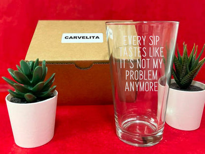 Funny Retirement Beer Glass for Men and Women, Hilarious Farewell Gift from Coworkers, Best Happy Retirement Gift Idea, Personalized Option