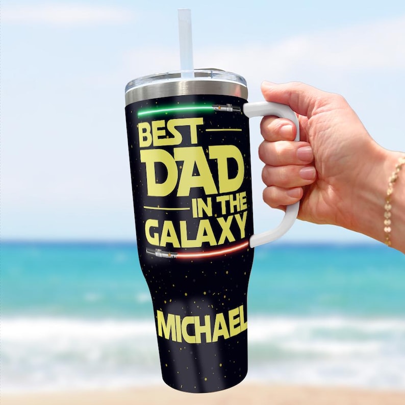 Personalized I Am their Father Tumbler, Custom Kid Names Lightsaber Mug, Father's Day Gift, Dadalorian Coffee Cup, Best Dad Tumbler