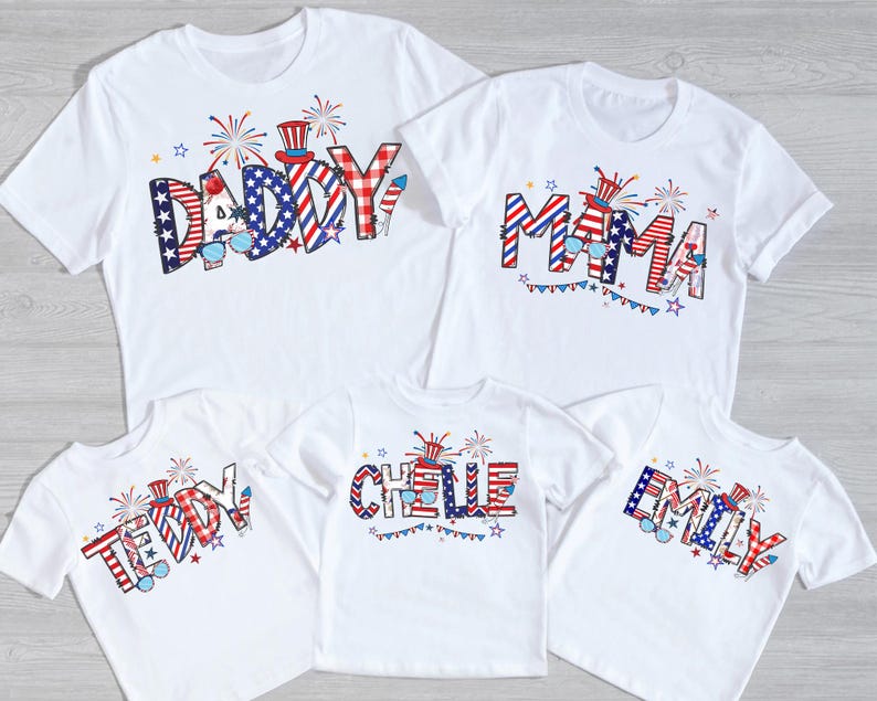 Custom Name 4th of July Family Celebration Matching Shirt, Freedom Shirt, USA Graphic Tee, Patriotic Family Shirt, Family Reunion Shirts