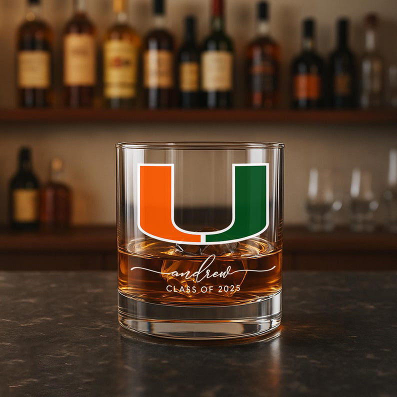 College Graduation Gift, College Graduation Wine Glass, Custom University Logo Whiskey Glass, University School Grad Gift, Class Of 2025