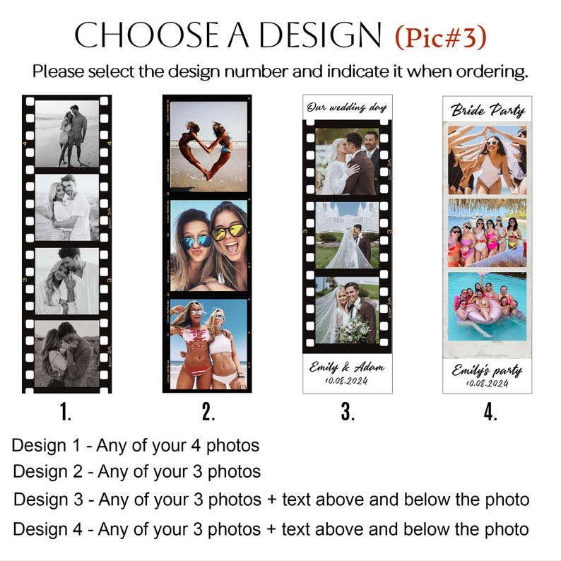 Acrylic Photo Strip Gift Personalized | Custom Couple Picture Keepsake | Wedding, Baby, Pet, Anniversary Gift Idea