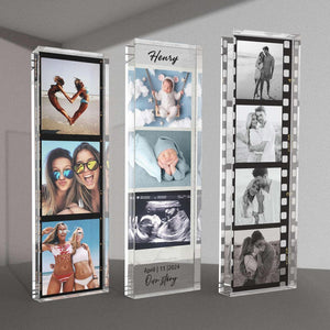 Acrylic Photo Strip Gift Personalized | Custom Couple Picture Keepsake | Wedding, Baby, Pet, Anniversary Gift Idea