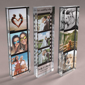 Acrylic Photo Strip Gift Personalized | Custom Couple Picture Keepsake | Wedding, Baby, Pet, Anniversary Gift Idea
