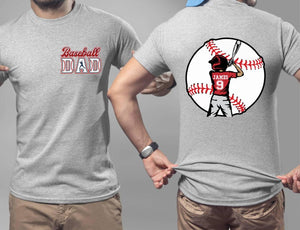 Custom Baseball Kids Dad Shirt, Personalized Baseball Name Shirt, Baseball Jersey Number Tee, Gameday Sport Dad Shirt, Baseball Gift for Dad