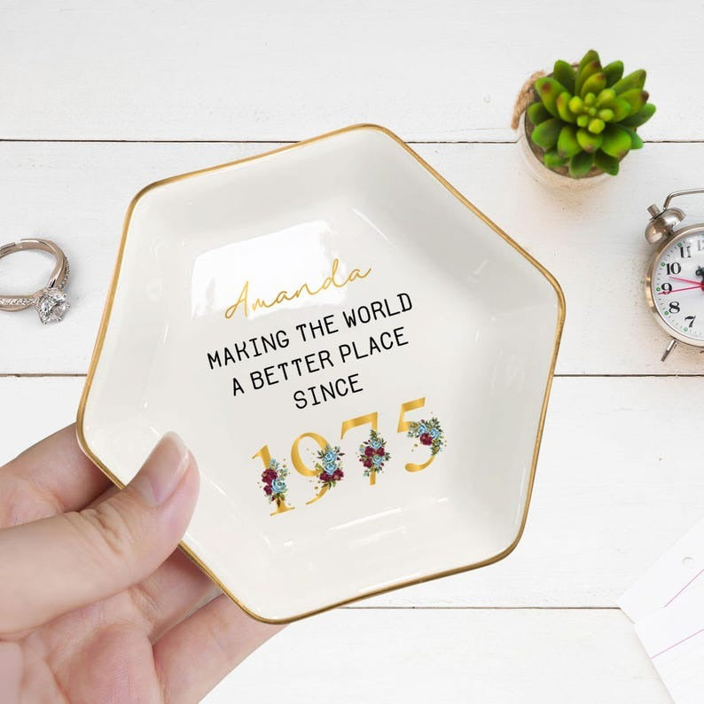 50th Birthday Gifts for Women, 50th Birthday Jewelry Dish, Happy 50th Birthday Gifts, 50th Birthday Gift 1975, 50 Birthday Gift For Mom Nana