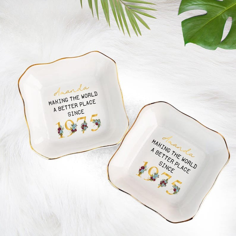50th Birthday Gifts for Women, 50th Birthday Jewelry Dish, Happy 50th Birthday Gifts, 50th Birthday Gift 1975, 50 Birthday Gift For Mom Nana