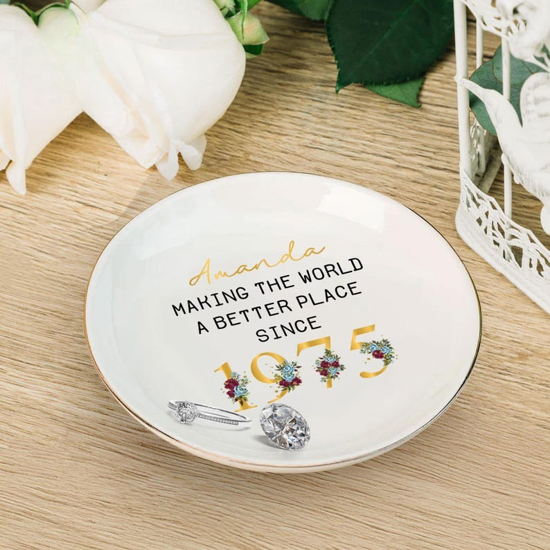 50th Birthday Gifts for Women, 50th Birthday Jewelry Dish, Happy 50th Birthday Gifts, 50th Birthday Gift 1975, 50 Birthday Gift For Mom Nana