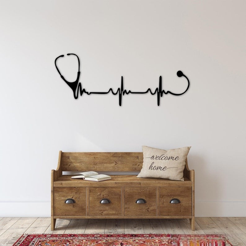 Stethoscope Metal Wall Art, Gift for Doctors, Doctor Metal Wall Decor, Nurse Wall Decor, Medical Assistant, Surgery Decor, Medical Wall Art,
