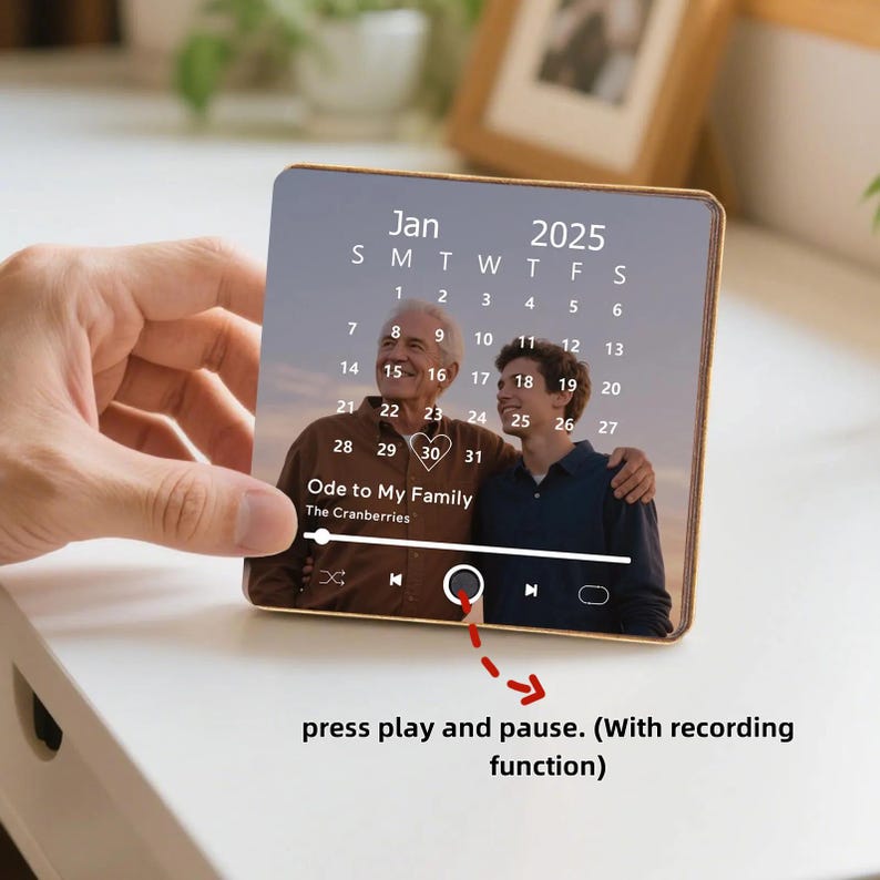 Personalized Music Gift Fridge Magnet.Custom Photo Fridge Magnets.Play Song Music Box.Photo Music Box.Father's Day Gifts.Anniversary Gift