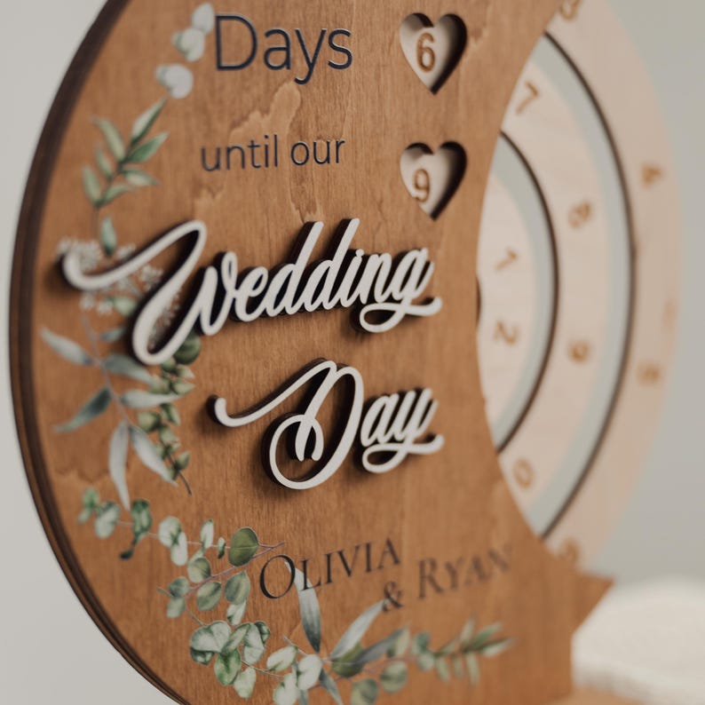 Personalized Wedding Countdown Calendar: Engagement Gift for Couple