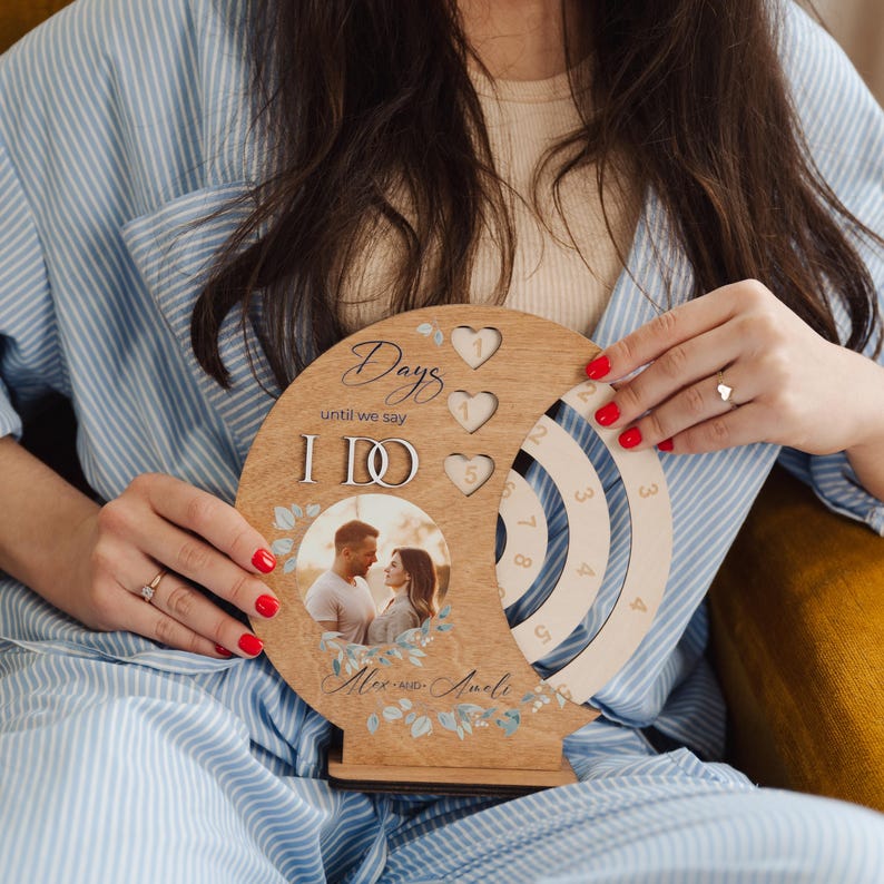 Personalized Wedding Countdown Calendar: Engagement Gift for Couple