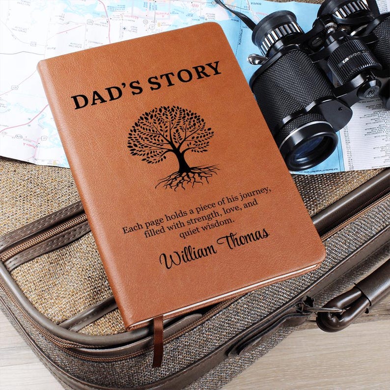Dad's Story Journal With Custom Name, Handwritten Family Keepsake, Christmas Gift Journal for Dad, Personalised Father's Legacy Notebook