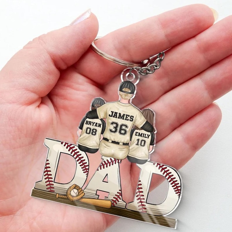 Best Dad Baseball Game Day, Every Day Acrylic Keychain, Father's Day, Gift For Dad, Sport Lovers, Sport Players, Gift for Husband, Grandpa