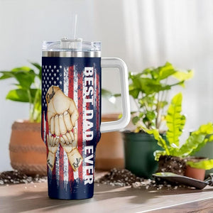 Personalized Best Dad Ever Tumbler 40 Oz Tumbler, Custom Name Kids Tumbler, Dad Gift from Kid, Funny Dad Gift, Tumbler Gift For Father's Day